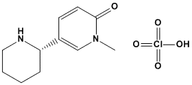 Molecular Structure of 61266-84-0 (2(1H)-Pyridinone, 1-methyl-5-(2-piperidinyl)-, (S)-, monoperchlorate)